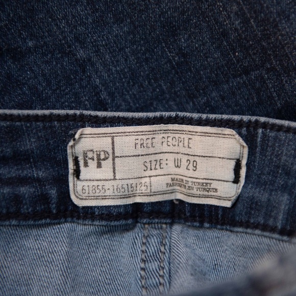 Free People Lace Up Tie Front High Waist Skinny Jeans Dark Wash - Picture 10 of 12